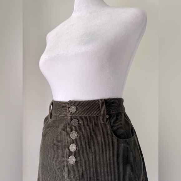 Indigo Rein Dark Brown Corduroy Mini Skirt - Picture 4 of 10